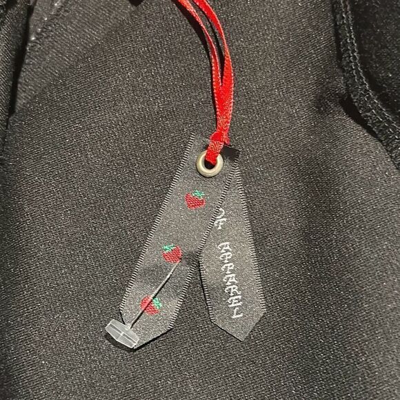 "NEW" Poof Apparel Ladies Small Black Faux Leather Trim Mini Skirt - Picture 4 of 15